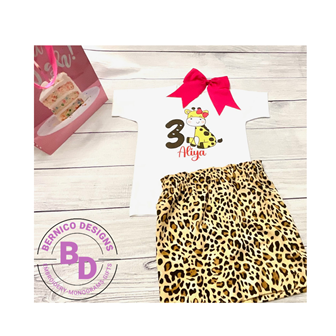Girl's 3rd Birthday - Wild Jungle Birthday Outfit Set