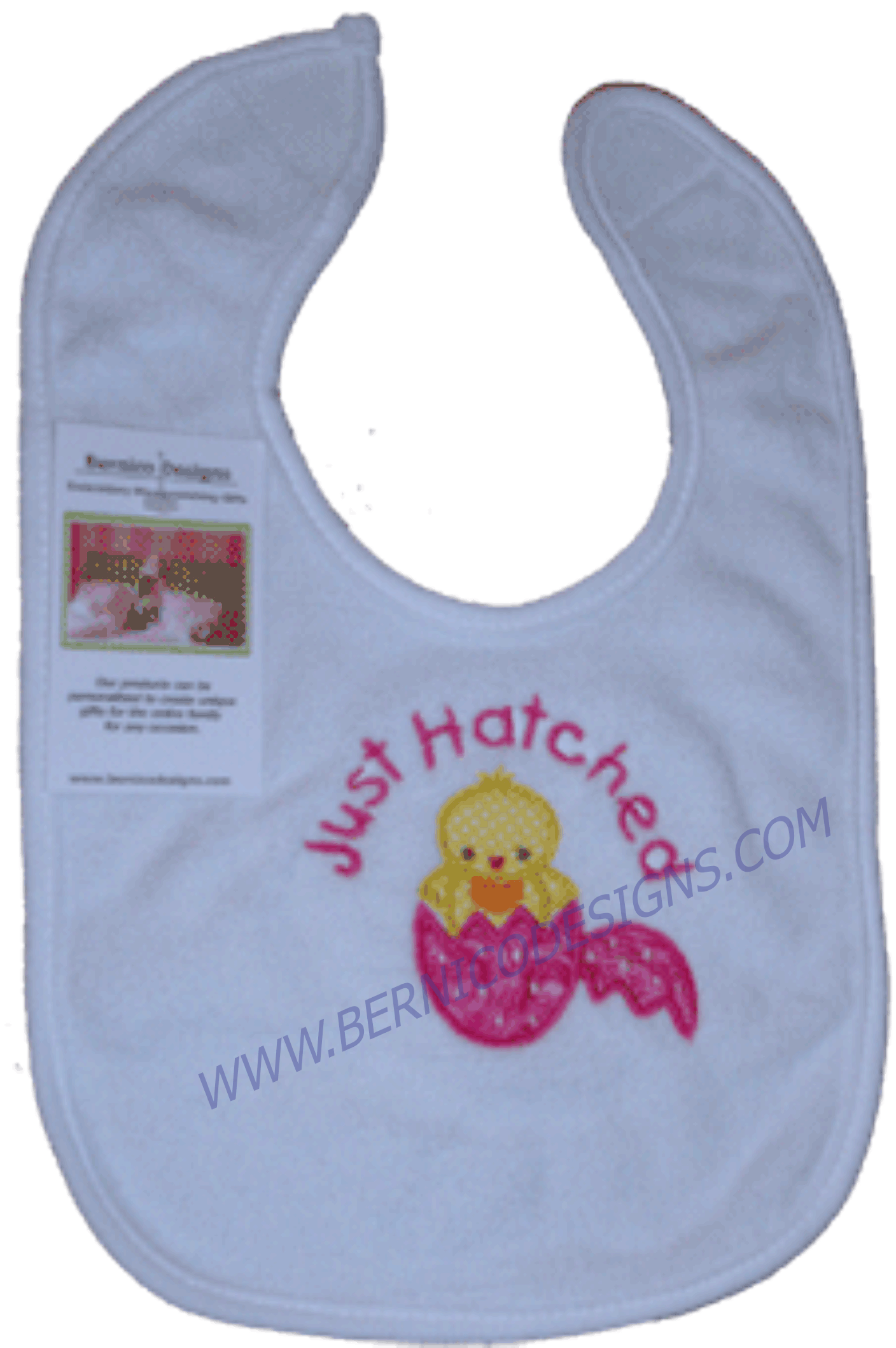 Bib - Personalized Custom and Monogrammed Bib for Baby Girl-Just Hatched #B16