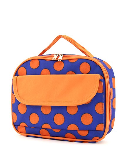 Lunch Bag - Polka Dot Blue Orange-#LB86