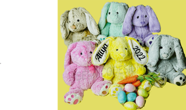 Plush Personalized Bunny Rabbit, Stuffed Animal Gift, Baby Easter Gift Toy-#PT290