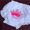 Girls - Princess Personalized Bloomers - Baby Girl Bloomers - Eyelet Bloomer#GB261