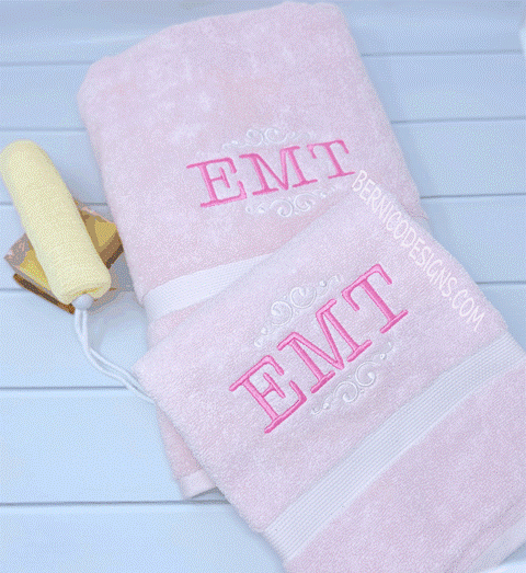 Towel Set - Personalized Bath and Hand w/Initials #TS277